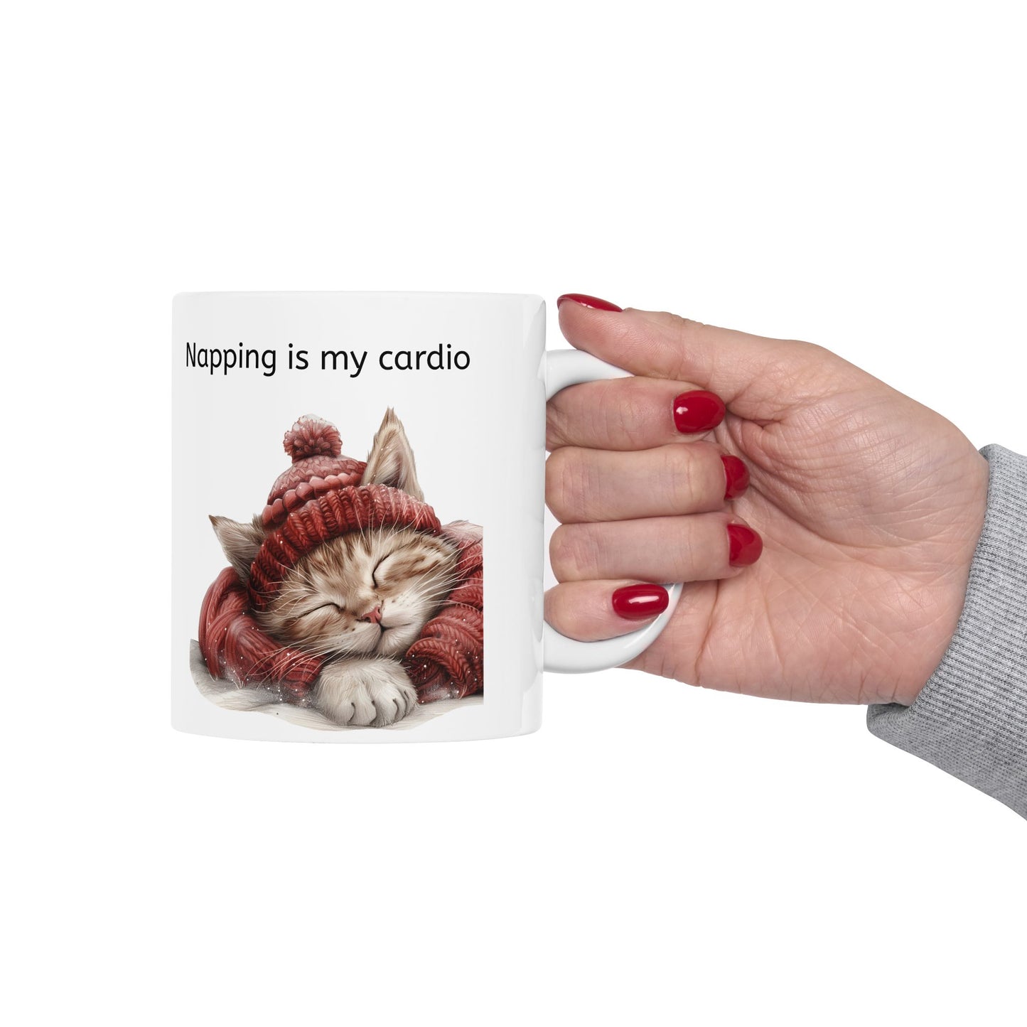Cat Mug for Cat Lovers / Napping is my Cardio / Cute Cat Sleeping