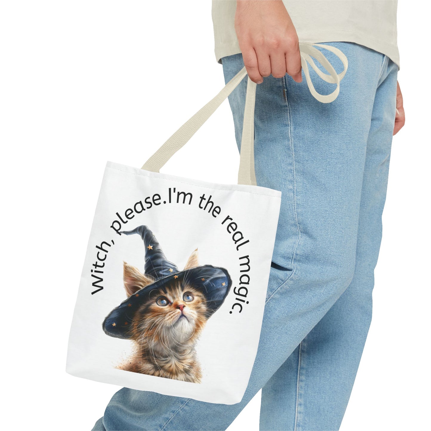 Cute Cat Witch Please Tote Bag
