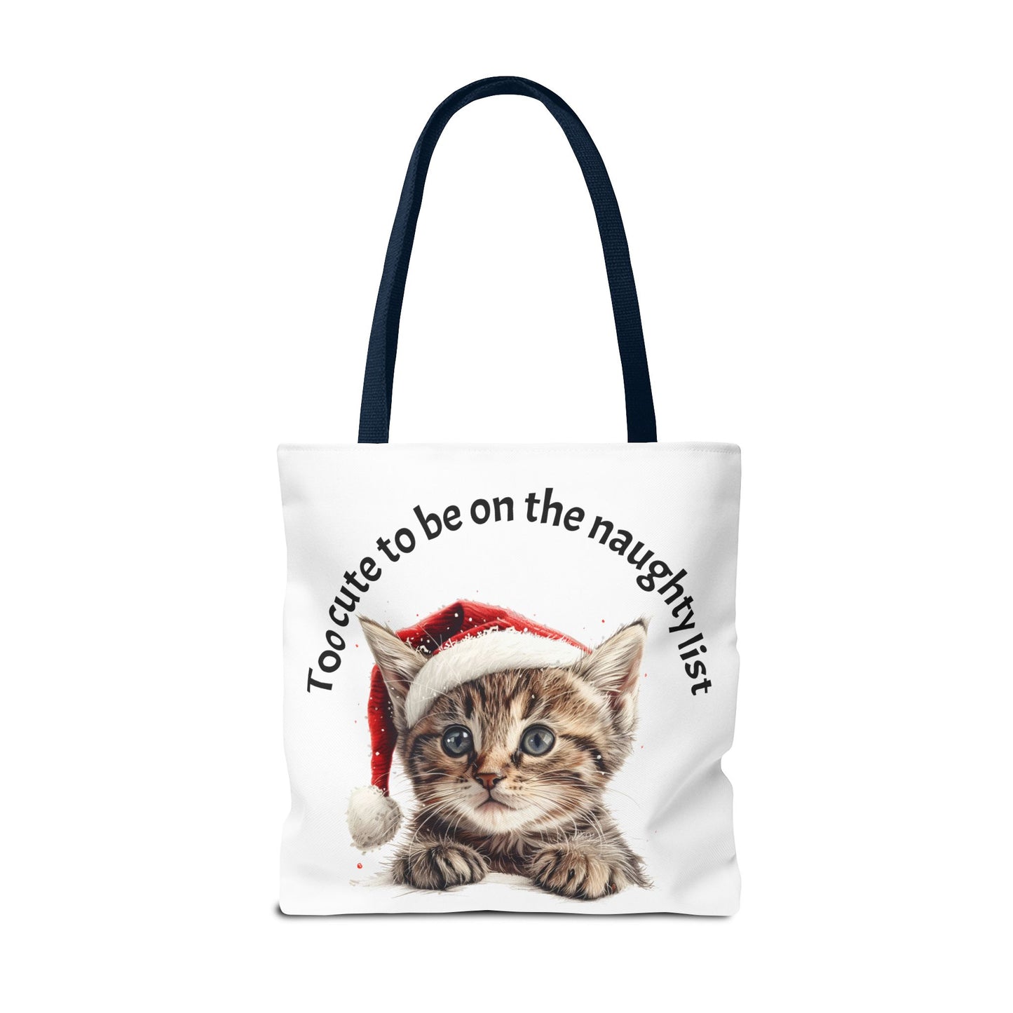 Cat Tote Bag Too cute to be on the naughty list