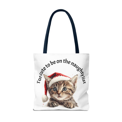 Cat Tote Bag Too cute to be on the naughty list