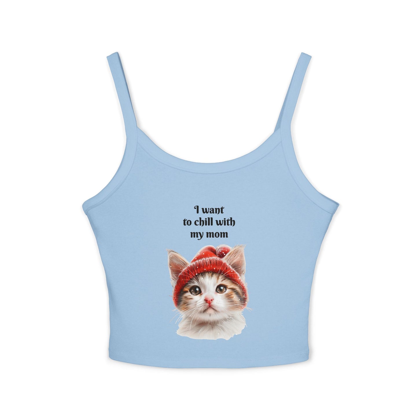 Women's Spaghetti Strap Tank Top Cat Chilling
