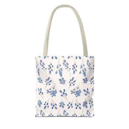 Floral Blue Tote Bag for Women | Durable Tote | Gift for Flower Lovers | Spring Style Bag
