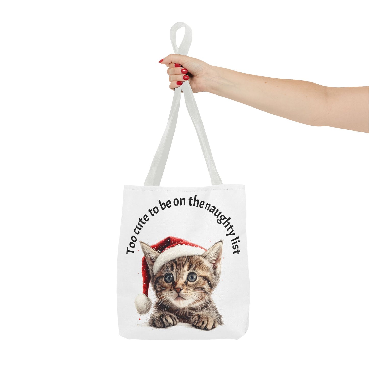 Cat Tote Bag Too cute to be on the naughty list