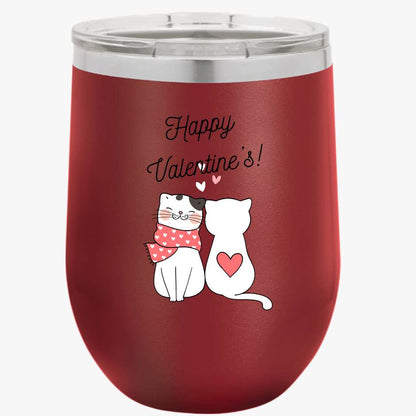 Personalized Valentine Wine Tumbler, Valentine Gift, Wine Lover Gift, Couple Gift, Stainless Steel Wine Tumbler ,Bachelorette Gifts