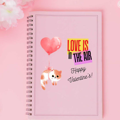 Love is in the Air Romantic Notebook Valentine's day Lovely Cat