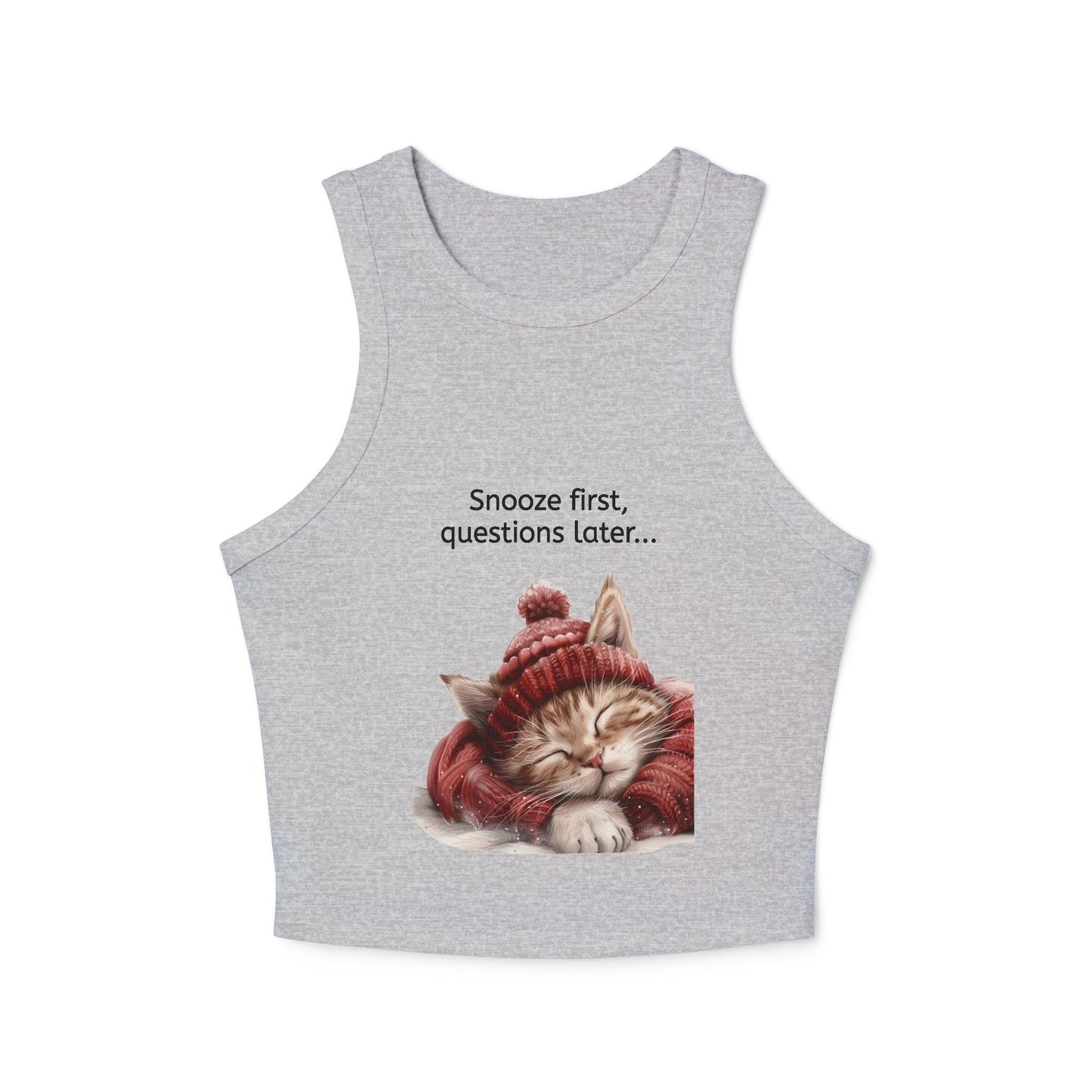 Tank Top with Cat Design Napping