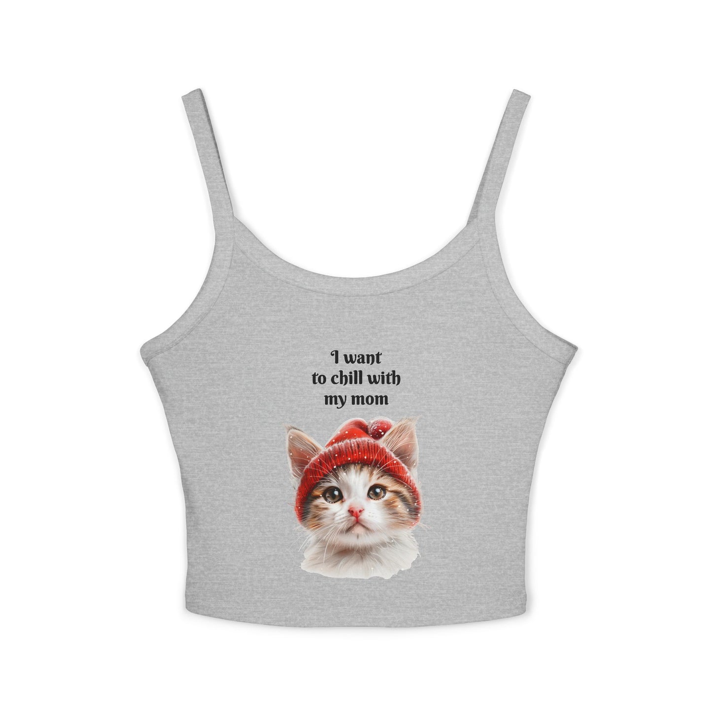 Women's Spaghetti Strap Tank Top Cat Chilling