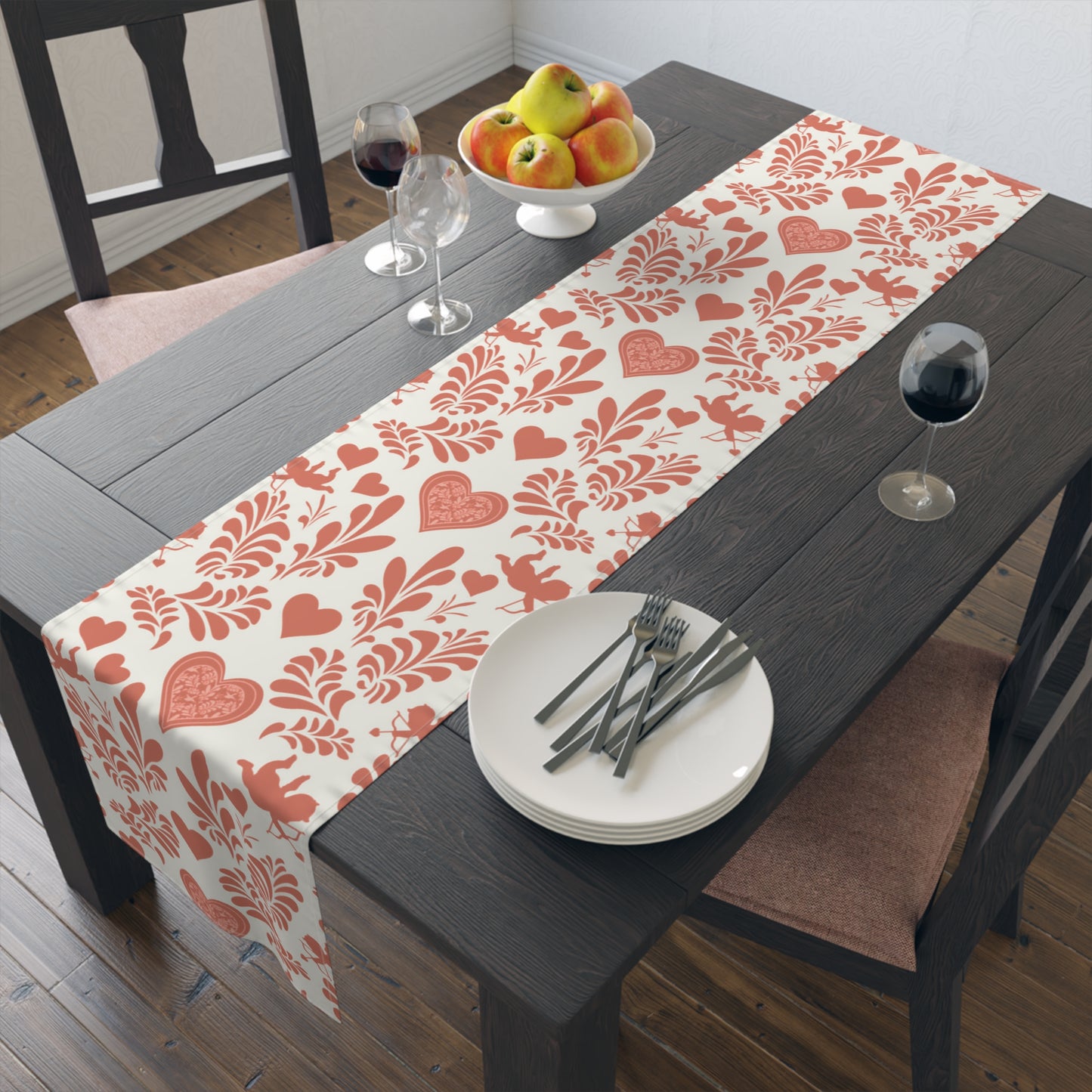 Valentine Table Runner, Romantic Table Runner, Romantic Dinner, Table Decor, House Decor, Housewarming Gift, Polyester, Cotton