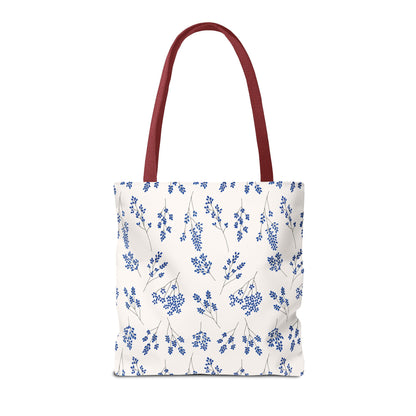 Floral Blue Tote Bag for Women | Durable Tote | Gift for Flower Lovers | Spring Style Bag