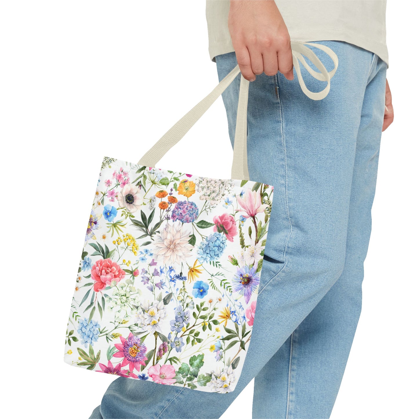 Floral Tote Bag for Women | Durable Flowery Pattern Tote | Gift for Flower Lovers | Spring Style Bag
