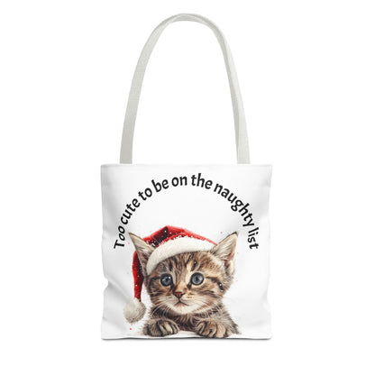 Cat Tote Bag Too cute to be on the naughty list