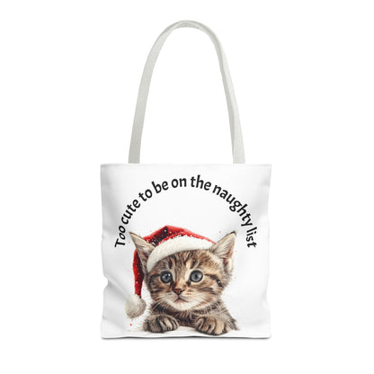 Cat Tote Bag Too cute to be on the naughty list