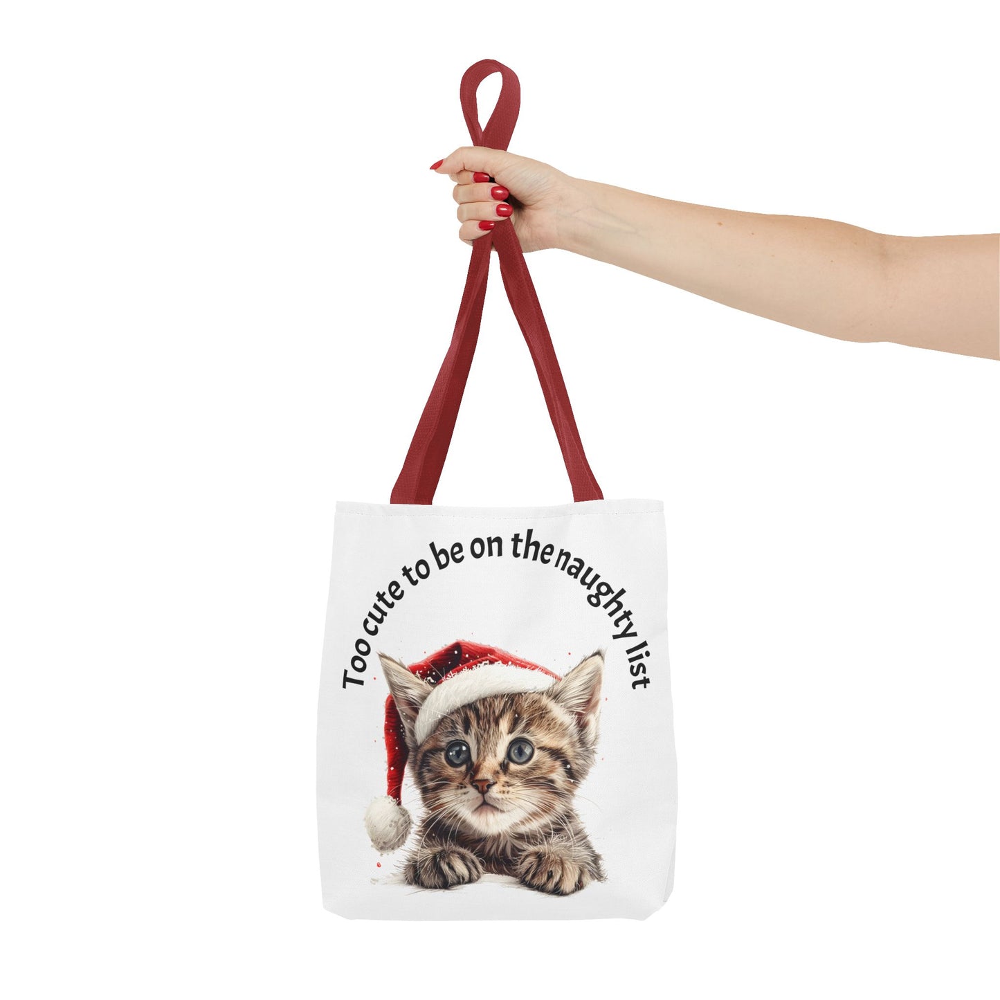 Cat Tote Bag Too cute to be on the naughty list