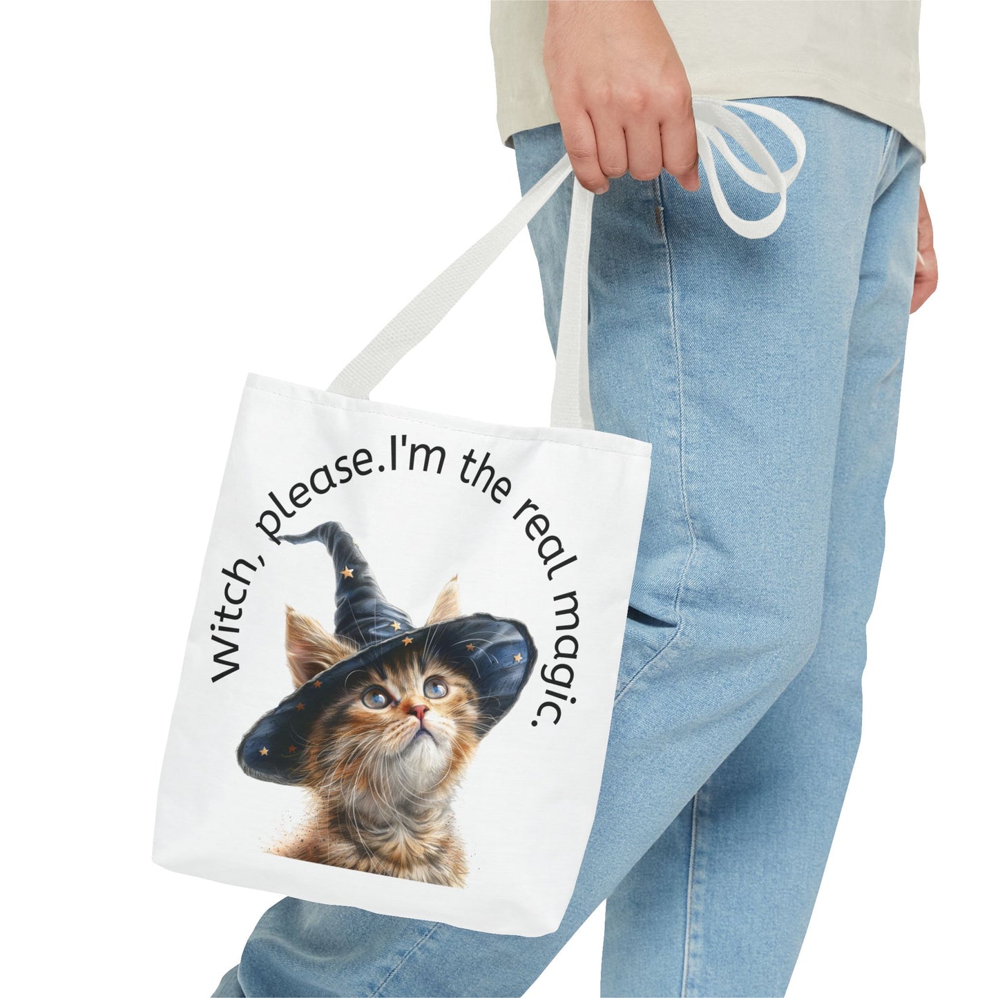 Cute Cat Witch Please Tote Bag