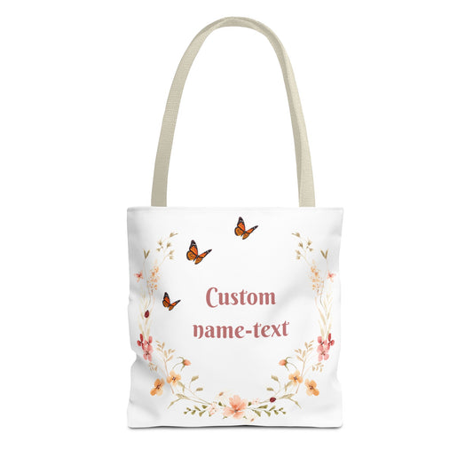 Personalized Tote Bag / Flowery