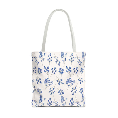 Floral Blue Tote Bag for Women | Durable Tote | Gift for Flower Lovers | Spring Style Bag
