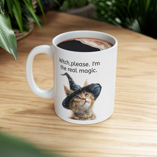 Cat Mug for Cat Lovers/ Witch Vibes/ Cat Moms/ Halloween
