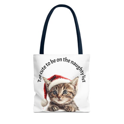 Cat Tote Bag Too cute to be on the naughty list