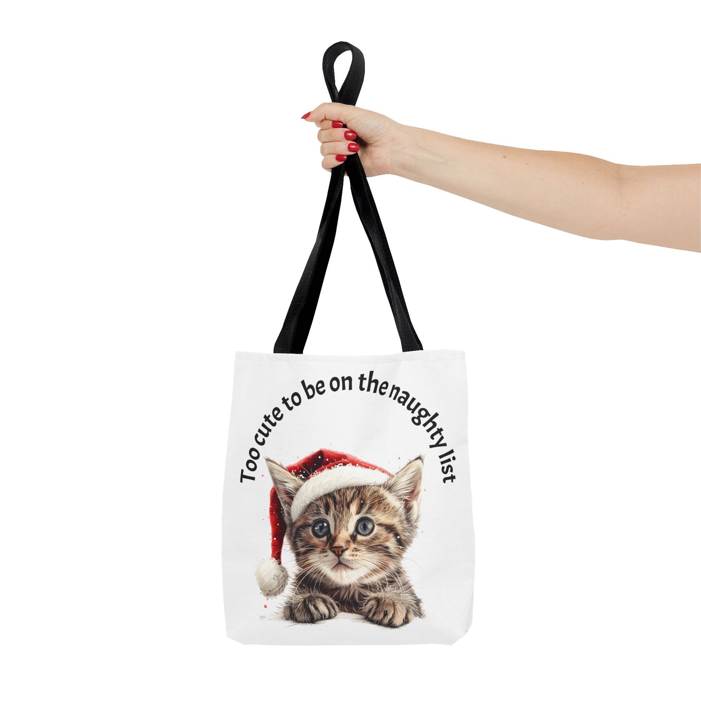 Cat Tote Bag Too cute to be on the naughty list