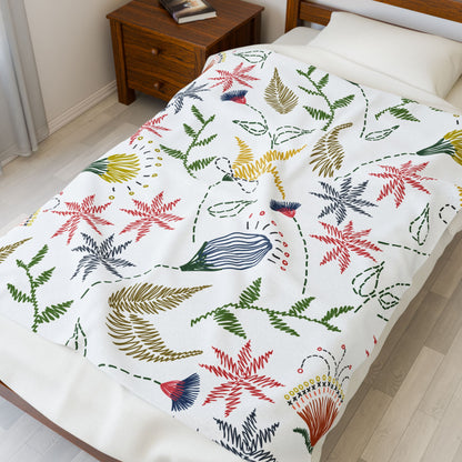 Floral Mom Plush Blanket, Mom Gift, Cozy Home Decor, Soft Throw for Gift,  Flower Pattern Blanket