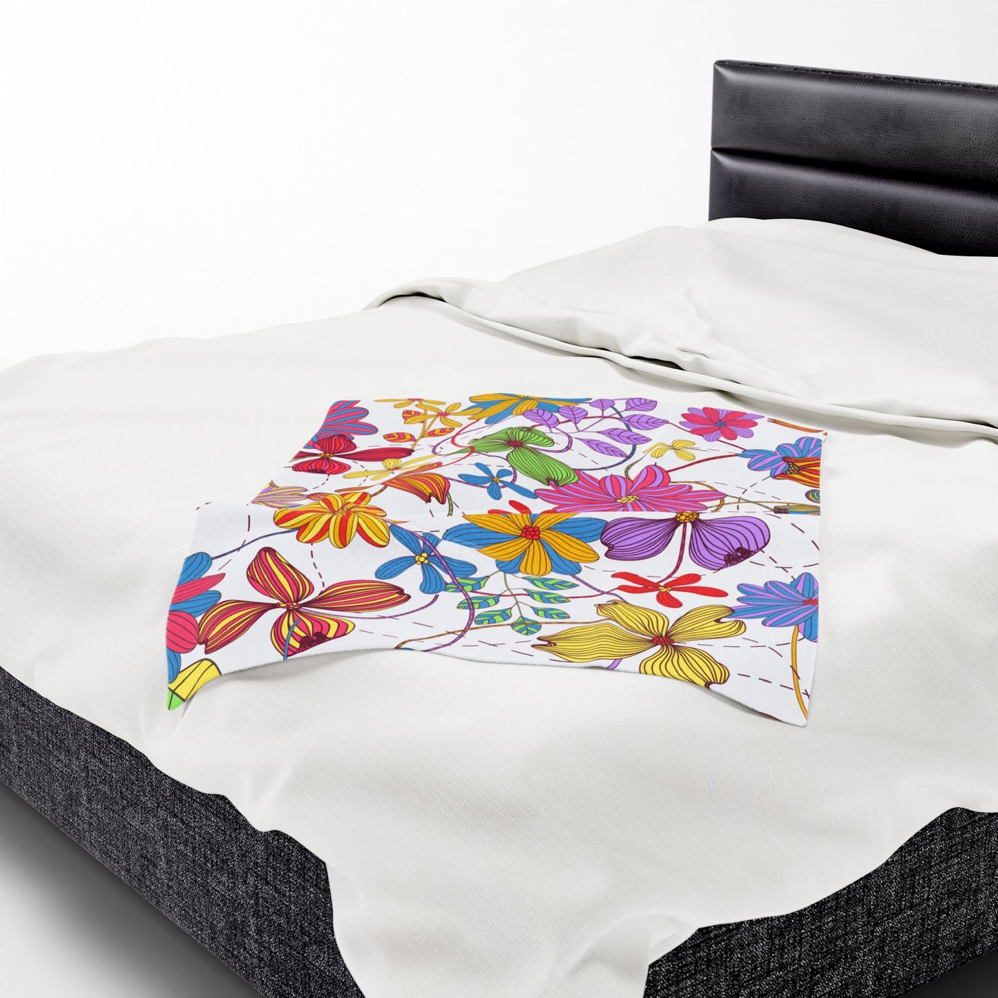 Colourful Floral Mom Plush Blanket, Mother Day, Mom Gift, Cozy Home Decor, Soft Throw for Gift, Blanket for Kids, Flower Pattern Blanket