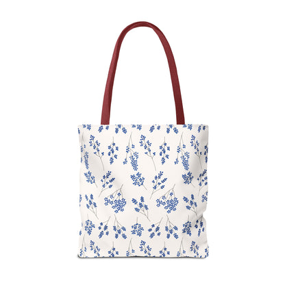 Floral Blue Tote Bag for Women | Durable Tote | Gift for Flower Lovers | Spring Style Bag