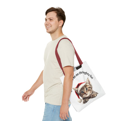Cat Tote Bag Too cute to be on the naughty list