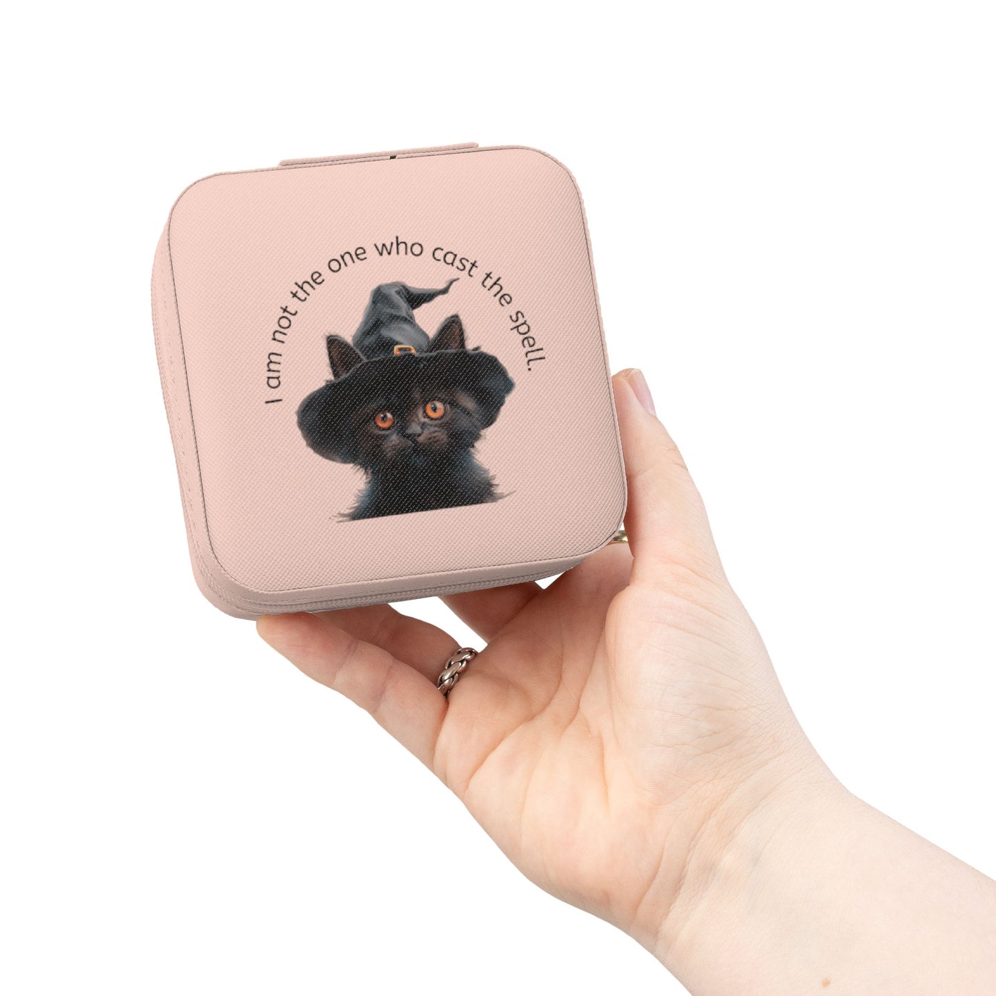 Black Cat Jewelry Travel Case, Cute Organizer, Gift for Cat Lovers, Travel Jewelry Box, Perfect for Special Occasions