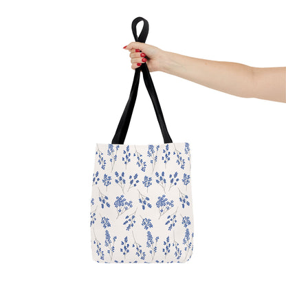 Floral Blue Tote Bag for Women | Durable Tote | Gift for Flower Lovers | Spring Style Bag