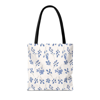 Floral Blue Tote Bag for Women | Durable Tote | Gift for Flower Lovers | Spring Style Bag