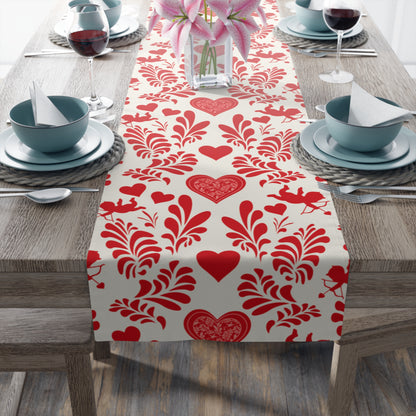 Valentine Table Runner, Romantic Table Runner, Romantic Dinner, Table Decor, House Decor, Housewarming Gift, Polyester, Cotton