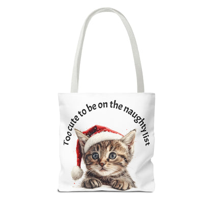 Cat Tote Bag Too cute to be on the naughty list