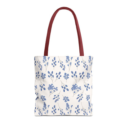 Floral Blue Tote Bag for Women | Durable Tote | Gift for Flower Lovers | Spring Style Bag