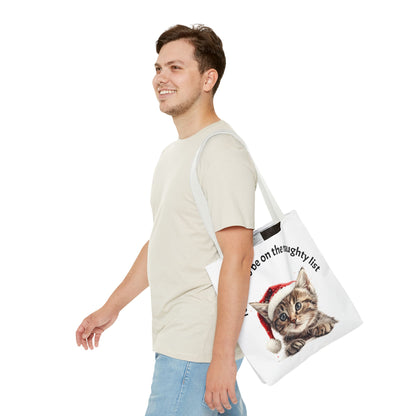 Cat Tote Bag Too cute to be on the naughty list