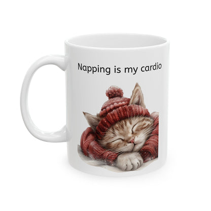 Cat Mug for Cat Lovers / Napping is my Cardio / Cute Cat Sleeping