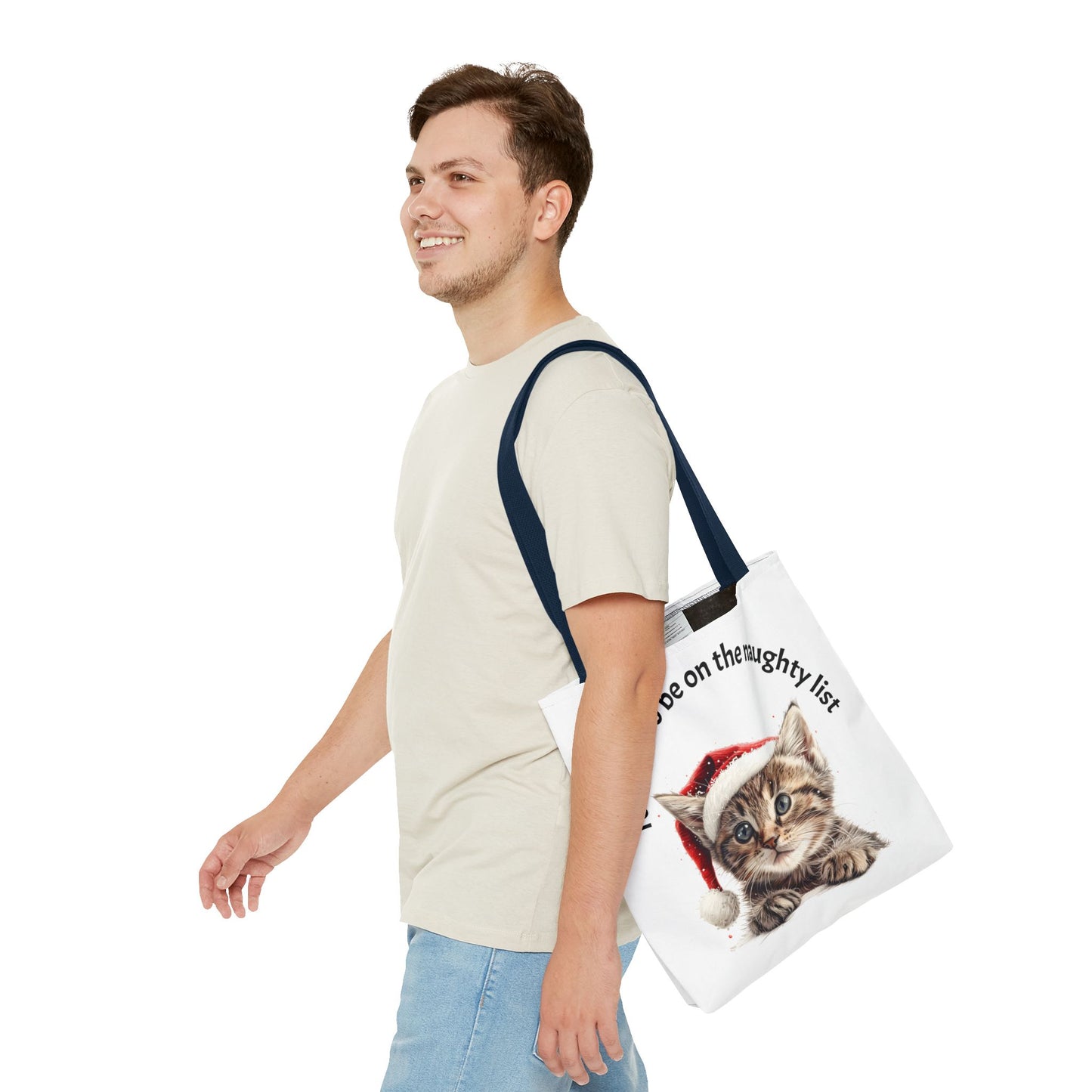 Cat Tote Bag Too cute to be on the naughty list