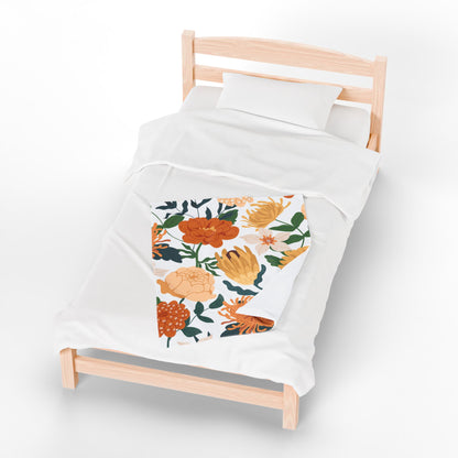 Floral Mom Plush Blanket, Mom Gift, Cozy Home Decor, Soft Throw for Gift, Blanket for Kids, Flower Pattern Blanket