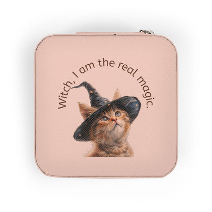Witchy Cat Jewelry Travel Case, Cute Organizer, Gift for Cat Lovers, Travel Jewelry Box, Perfect for Special Occasions