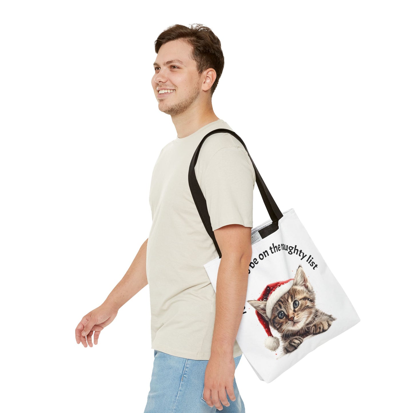 Cat Tote Bag Too cute to be on the naughty list