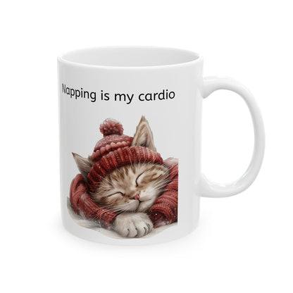 Cat Mug for Cat Lovers / Napping is my Cardio / Cute Cat Sleeping