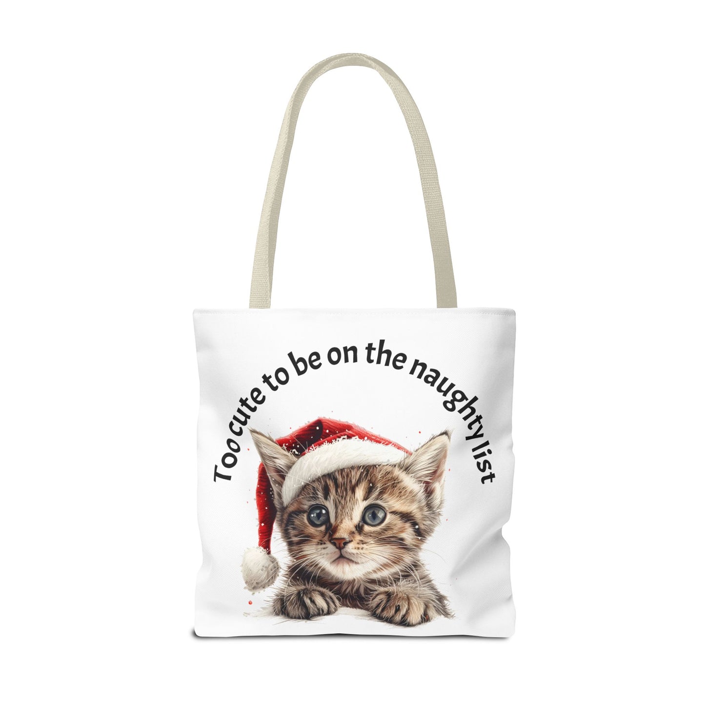 Cat Tote Bag Too cute to be on the naughty list