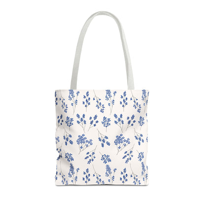 Floral Blue Tote Bag for Women | Durable Tote | Gift for Flower Lovers | Spring Style Bag