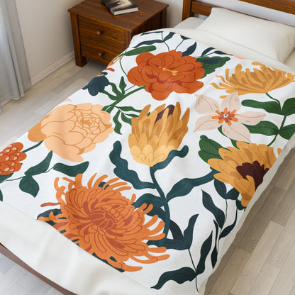 Floral Mom Plush Blanket, Mom Gift, Cozy Home Decor, Soft Throw for Gift, Blanket for Kids, Flower Pattern Blanket