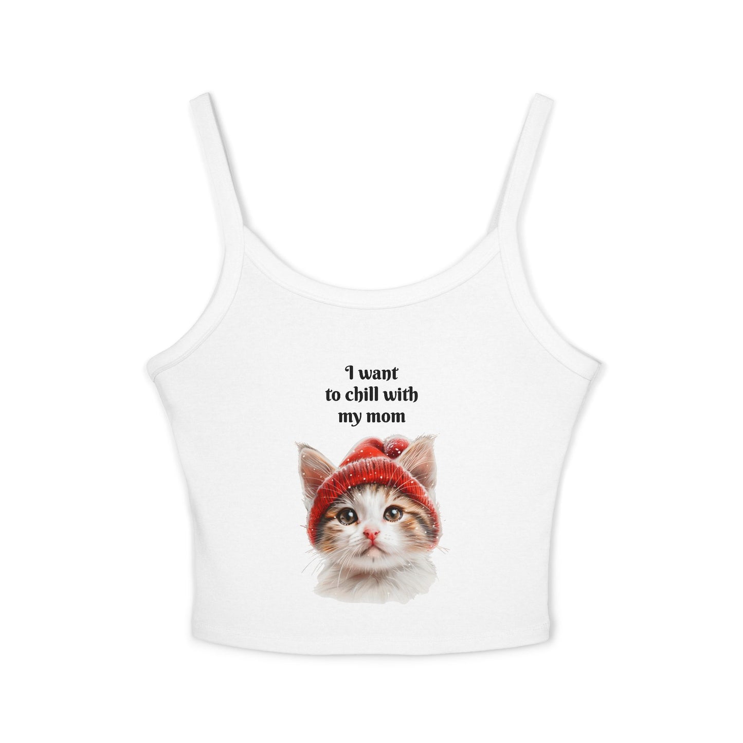 Women's Spaghetti Strap Tank Top Cat Chilling