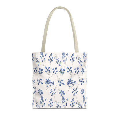 Floral Blue Tote Bag for Women | Durable Tote | Gift for Flower Lovers | Spring Style Bag