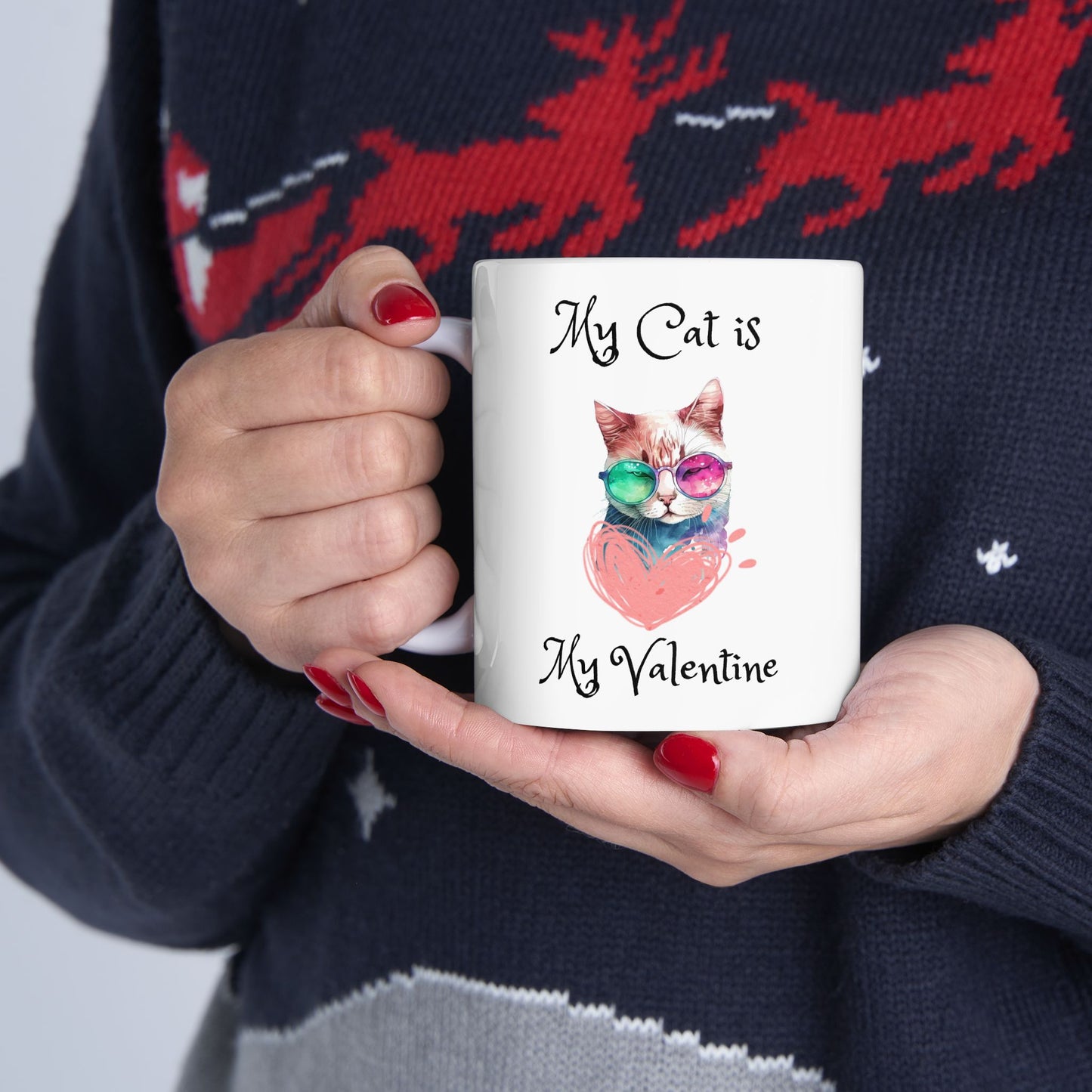 Valentine Cat Mug, (11oz, 15oz)