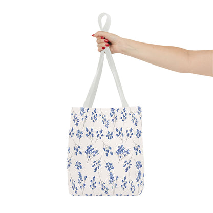 Floral Blue Tote Bag for Women | Durable Tote | Gift for Flower Lovers | Spring Style Bag