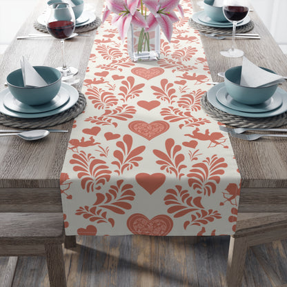 Valentine Table Runner, Romantic Table Runner, Romantic Dinner, Table Decor, House Decor, Housewarming Gift, Polyester, Cotton