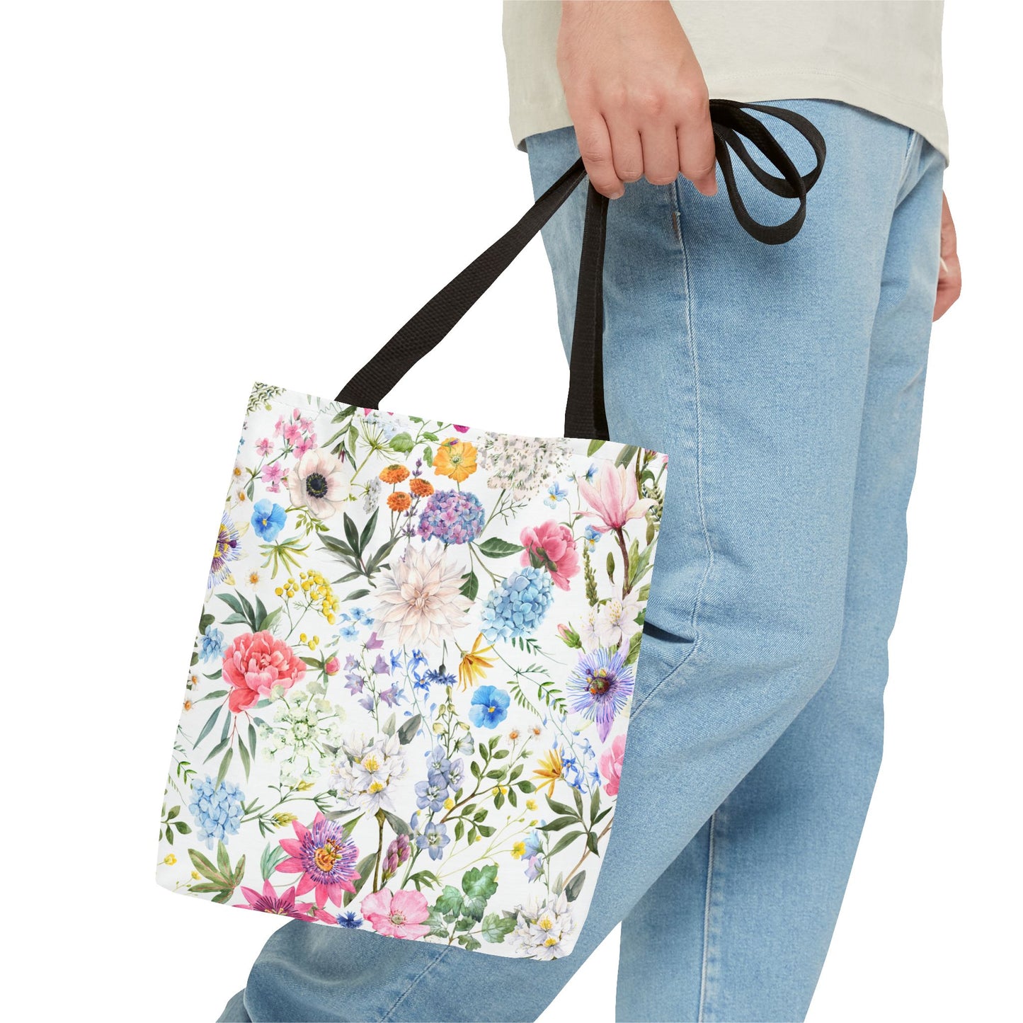 Floral Tote Bag for Women | Durable Flowery Pattern Tote | Gift for Flower Lovers | Spring Style Bag