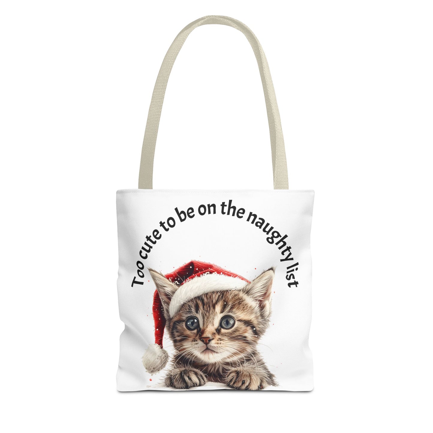 Cat Tote Bag Too cute to be on the naughty list